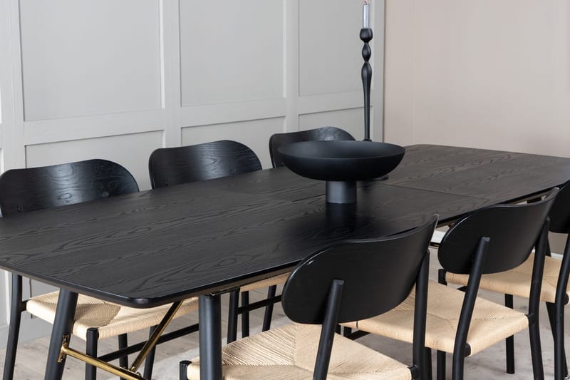Rektangulär matgrupp Venture Home Svart Svart 6st - Huonekalut - Pöytä & ruokailuryhmä - Ruokailuryhmä