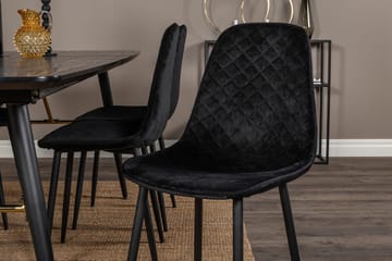 Rektangulär matgrupp Venture Home Svart Svart 6st - Huonekalut - Pöytä & ruokailuryhmä - Ruokailuryhmä