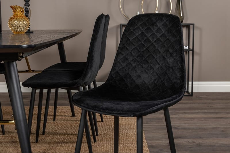 Rektangulär matgrupp Venture Home Svart Svart 6st - Huonekalut - Pöytä & ruokailuryhmä - Ruokailuryhmä