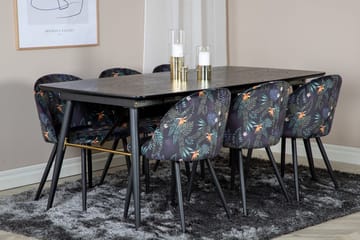 Rektangulär matgrupp Venture Home Svart Svart 6st - Huonekalut - Pöytä & ruokailuryhmä - Ruokailuryhmä