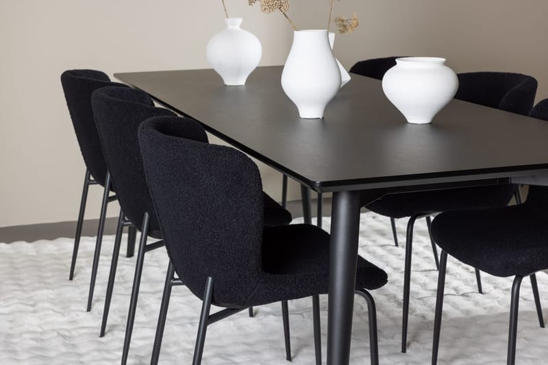 Rektangulär matgrupp Venture Home Svart Svart 6st - Huonekalut - Pöytä & ruokailuryhmä - Ruokailuryhmä