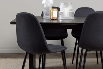 Rektangulär matgrupp Venture Home Svart Svart 6st - Huonekalut - Pöytä & ruokailuryhmä - Ruokailuryhmä