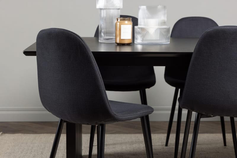 Rektangulär matgrupp Venture Home Svart Svart 6st - Huonekalut - Pöytä & ruokailuryhmä - Ruokailuryhmä