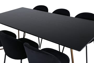Rektangulär matgrupp Venture Home Svart Svart 6st - Huonekalut - Pöytä & ruokailuryhmä - Ruokailuryhmä