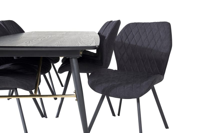 Rektangulär matgrupp Venture Home Svart Svart 6st - Huonekalut - Pöytä & ruokailuryhmä - Ruokailuryhmä