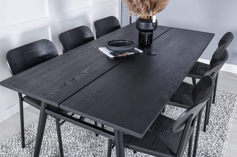 Rektangulär matgrupp Venture Home Svart Svart 6st - Huonekalut - Pöytä & ruokailuryhmä - Ruokailuryhmä