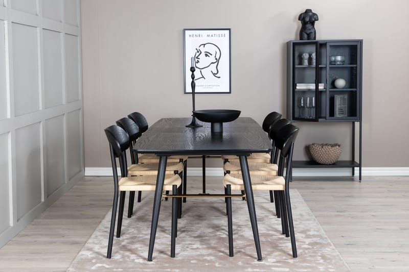 Rektangulär matgrupp Venture Home Svart Svart 6st - Huonekalut - Pöytä & ruokailuryhmä - Ruokailuryhmä