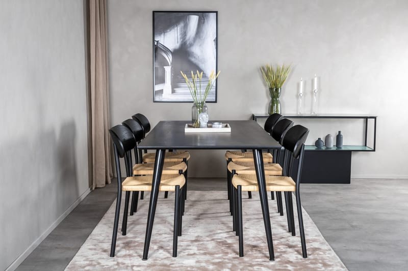 Rektangulär matgrupp Venture Home Svart Svart 6st - Huonekalut - Pöytä & ruokailuryhmä - Ruokailuryhmä