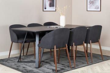 Rektangulär matgrupp Venture Home Svart Svart 6st - Huonekalut - Pöytä & ruokailuryhmä - Ruokailuryhmä