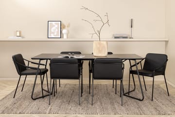 Rektangulär matgrupp Venture Home Svart Svart 6st - Huonekalut - Pöytä & ruokailuryhmä - Ruokailuryhmä