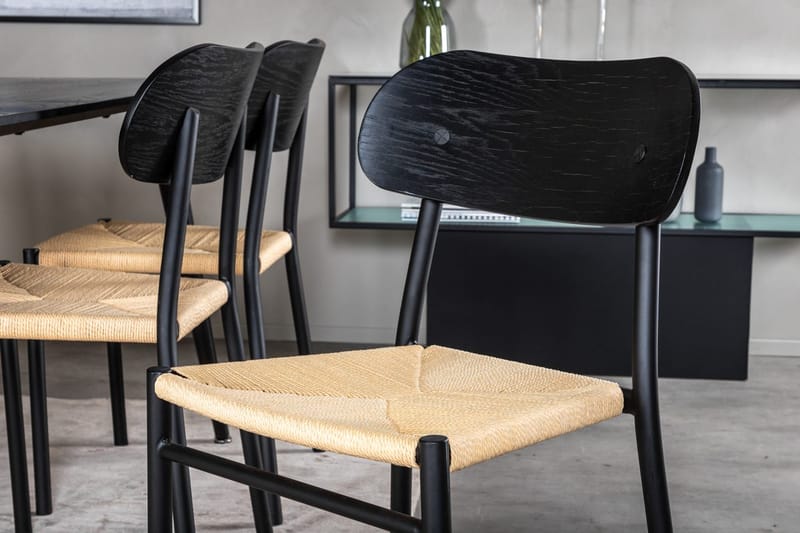 Rektangulär matgrupp Venture Home Svart Svart 6st - Huonekalut - Pöytä & ruokailuryhmä - Ruokailuryhmä