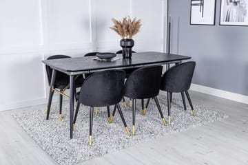 Rektangulär matgrupp Venture Home Svart Svart 6st - Huonekalut - Pöytä & ruokailuryhmä - Ruokailuryhmä