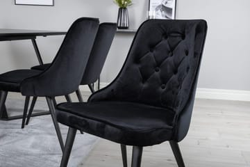 Rektangulär matgrupp Venture Home Svart Svart 6st - Huonekalut - Pöytä & ruokailuryhmä - Ruokailuryhmä
