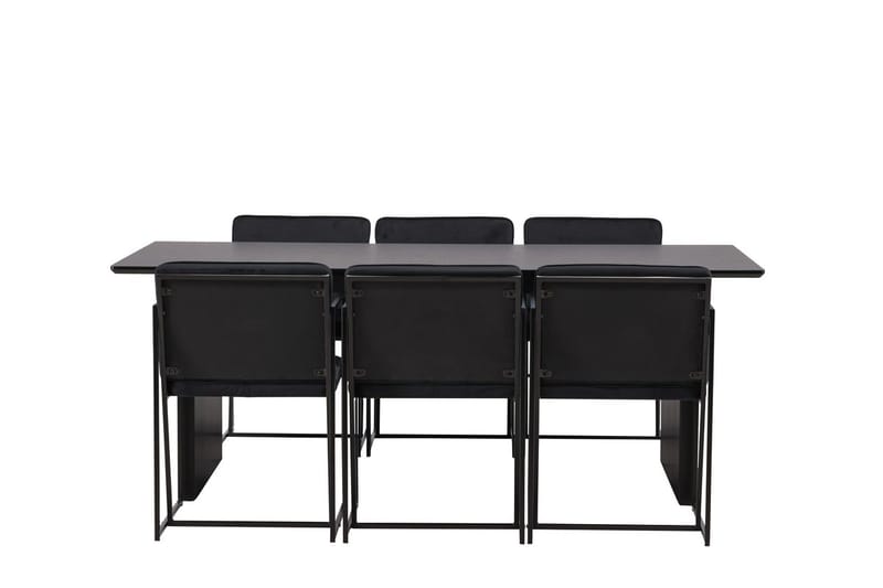 Rektangulär matgrupp Venture Home Svart Svart 6st - Huonekalut - Pöytä & ruokailuryhmä - Ruokailuryhmä