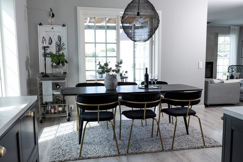 Rektangulär matgrupp Venture Home Svart Svart 6st - Huonekalut - Pöytä & ruokailuryhmä - Ruokailuryhmä