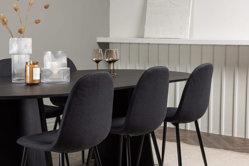 Rektangulär matgrupp Venture Home Svart Svart 6st - Huonekalut - Pöytä & ruokailuryhmä - Ruokailuryhmä