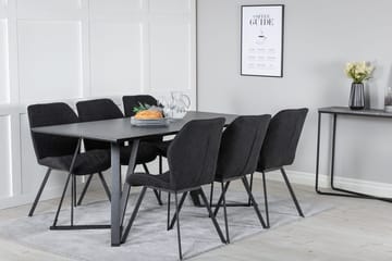 Rektangulär matgrupp Venture Home Svart Svart 6st - Huonekalut - Pöytä & ruokailuryhmä - Ruokailuryhmä