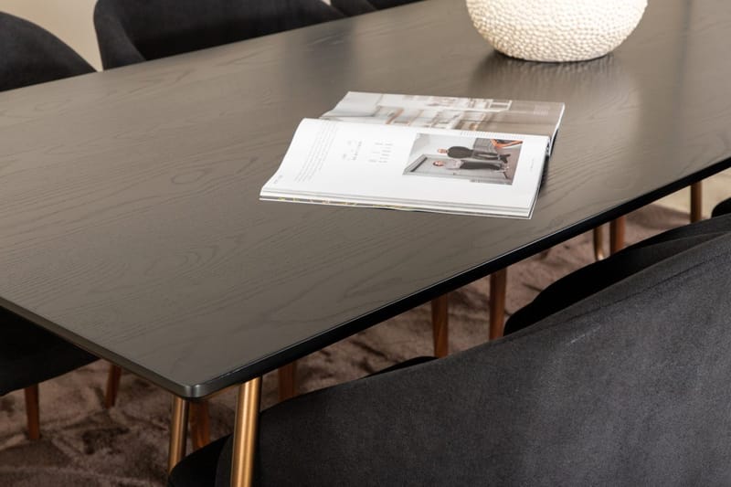 Rektangulär matgrupp Venture Home Svart Svart 6st - Huonekalut - Pöytä & ruokailuryhmä - Ruokailuryhmä