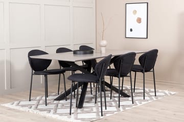 Rektangulär matgrupp Venture Home Svart Svart 6st - Huonekalut - Pöytä & ruokailuryhmä - Ruokailuryhmä