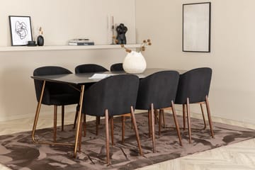 Rektangulär matgrupp Venture Home Svart Svart 6st - Huonekalut - Pöytä & ruokailuryhmä - Ruokailuryhmä