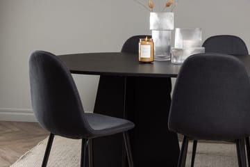 Rektangulär matgrupp Venture Home Svart Svart 6st - Huonekalut - Pöytä & ruokailuryhmä - Ruokailuryhmä