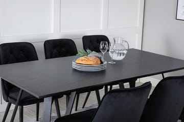 Rektangulär matgrupp Venture Home Svart Svart 6st - Huonekalut - Pöytä & ruokailuryhmä - Ruokailuryhmä
