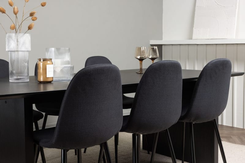 Rektangulär matgrupp Venture Home Svart Svart 6st - Huonekalut - Pöytä & ruokailuryhmä - Ruokailuryhmä