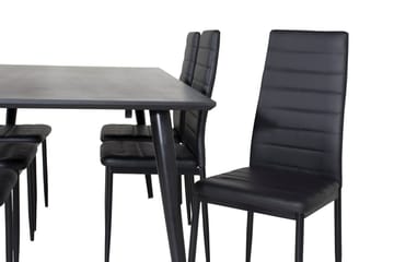 Rektangulär matgrupp Venture Home Svart Svart 6st - Huonekalut - Pöytä & ruokailuryhmä - Ruokailuryhmä