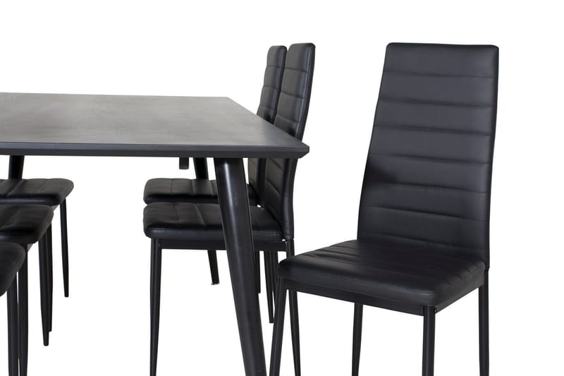 Rektangulär matgrupp Venture Home Svart Svart 6st - Huonekalut - Pöytä & ruokailuryhmä - Ruokailuryhmä