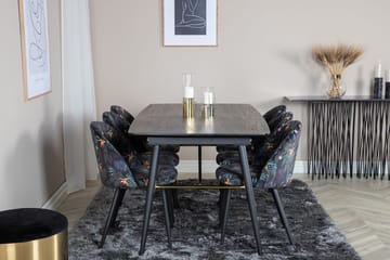 Rektangulär matgrupp Venture Home Svart Svart 6st - Huonekalut - Pöytä & ruokailuryhmä - Ruokailuryhmä