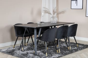 Rektangulär matgrupp Venture Home Svart Svart 6st - Huonekalut - Pöytä & ruokailuryhmä - Ruokailuryhmä