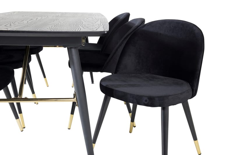 Rektangulär matgrupp Venture Home Svart Svart 6st - Huonekalut - Pöytä & ruokailuryhmä - Ruokailuryhmä