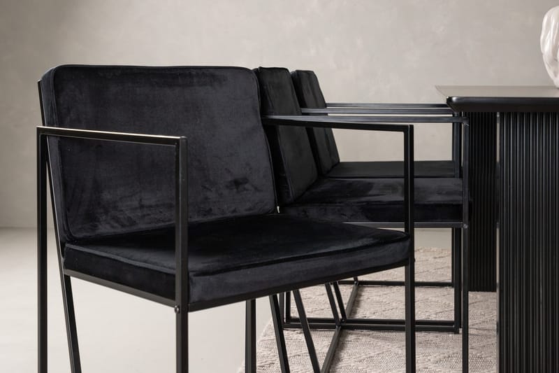 Rektangulär matgrupp Venture Home Svart Svart 6st - Huonekalut - Pöytä & ruokailuryhmä - Ruokailuryhmä