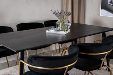 Rektangulär matgrupp Venture Home Svart Svart Mässing - Huonekalut - Pöytä & ruokailuryhmä - Ruokailuryhmä