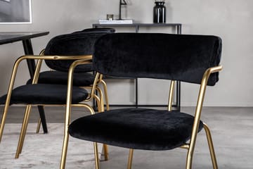 Rektangulär matgrupp Venture Home Svart Svart Mässing - Huonekalut - Pöytä & ruokailuryhmä - Ruokailuryhmä