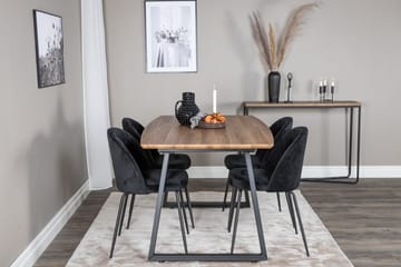 Rektangulär matgrupp Venture Home Svart Valnöt 4st - Huonekalut - Pöytä & ruokailuryhmä - Ruokailuryhmä