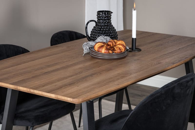 Rektangulär matgrupp Venture Home Svart Valnöt 4st - Huonekalut - Pöytä & ruokailuryhmä - Ruokailuryhmä