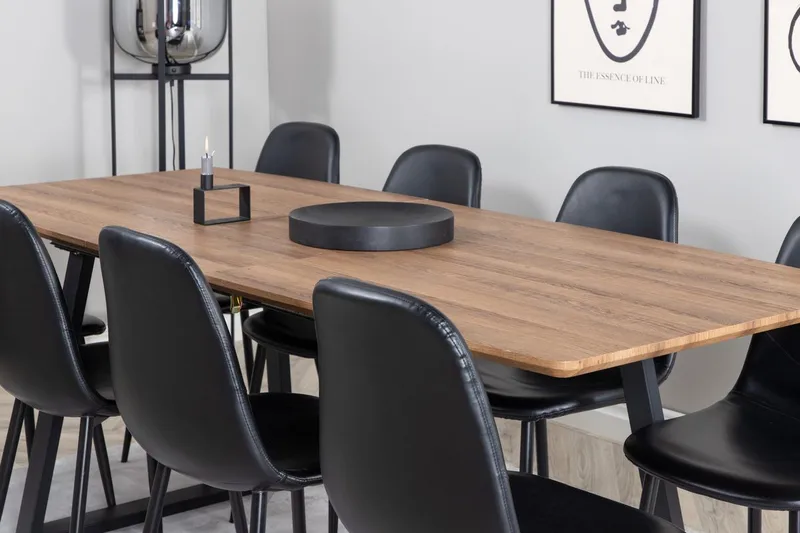 Rektangulär matgrupp Venture Home Svart Valnöt 8st - Huonekalut - Pöytä & ruokailuryhmä - Ruokailuryhmä