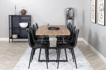 Rektangulär matgrupp Venture Home Svart Valnöt 8st - Huonekalut - Pöytä & ruokailuryhmä - Ruokailuryhmä