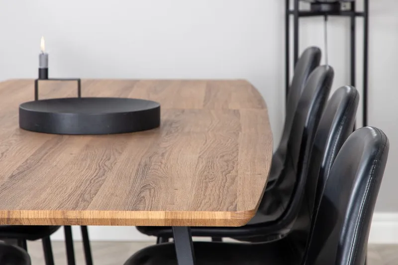 Rektangulär matgrupp Venture Home Svart Valnöt 8st - Huonekalut - Pöytä & ruokailuryhmä - Ruokailuryhmä