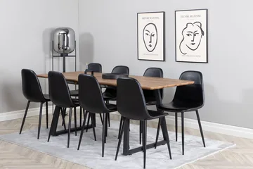 Rektangulär matgrupp Venture Home Svart Valnöt 8st - Huonekalut - Pöytä & ruokailuryhmä - Ruokailuryhmä