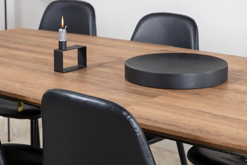 Rektangulär matgrupp Venture Home Svart Valnöt 8st - Huonekalut - Pöytä & ruokailuryhmä - Ruokailuryhmä