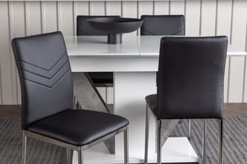 Rektangulär matgrupp Venture Home Svart Vit 4st - Huonekalut - Pöytä & ruokailuryhmä - Ruokailuryhmä