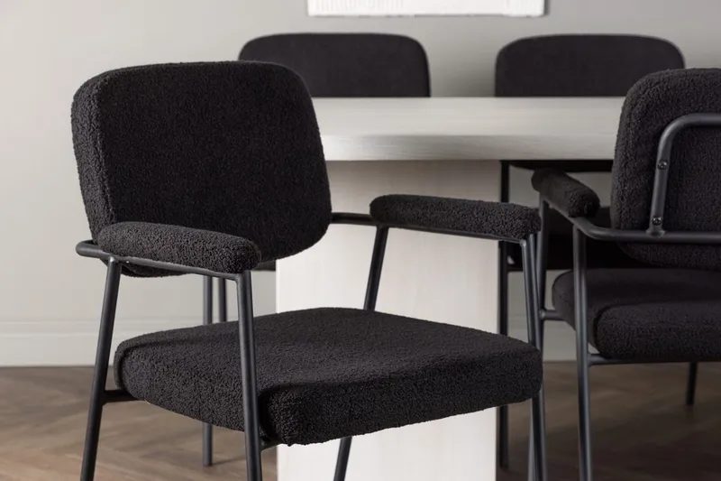 Rektangulär matgrupp Venture Home Svart Vit 6st - Huonekalut - Pöytä & ruokailuryhmä - Ruokailuryhmä
