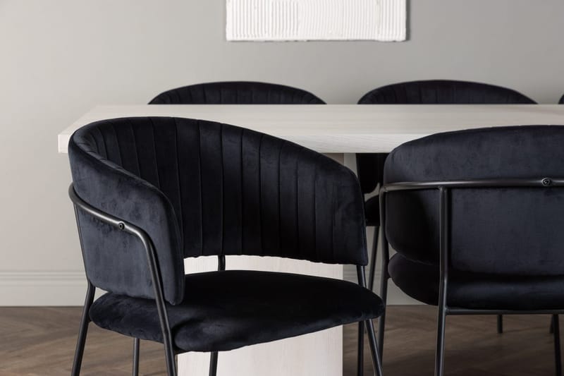 Rektangulär matgrupp Venture Home Svart Vit 6st - Huonekalut - Pöytä & ruokailuryhmä - Ruokailuryhmä