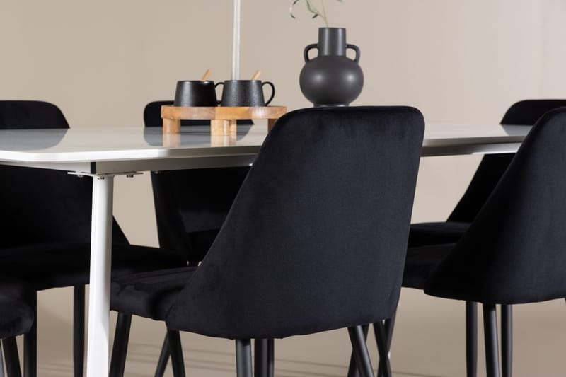 Rektangulär matgrupp Venture Home Svart Vit 6st - Huonekalut - Pöytä & ruokailuryhmä - Ruokailuryhmä