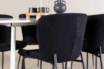 Rektangulär matgrupp Venture Home Svart Vit 6st - Huonekalut - Pöytä & ruokailuryhmä - Ruokailuryhmä