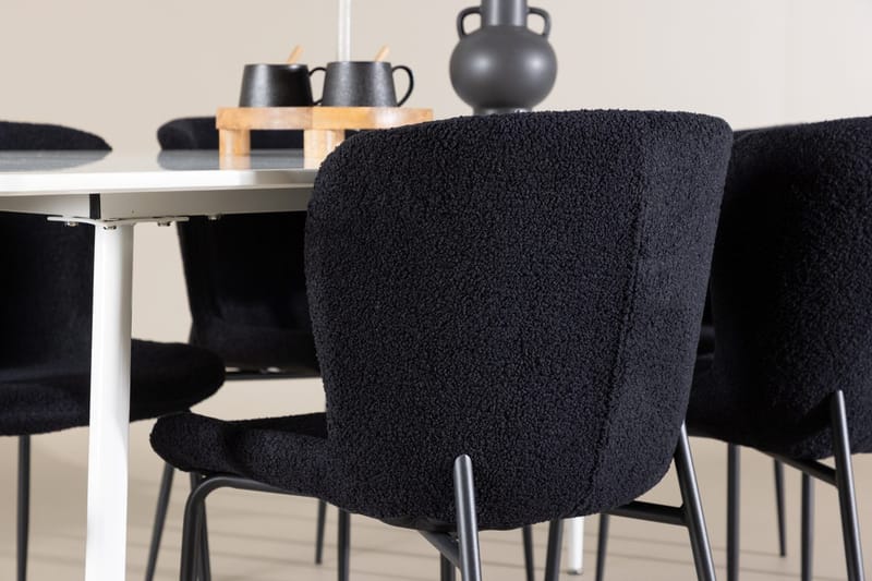 Rektangulär matgrupp Venture Home Svart Vit 6st - Huonekalut - Pöytä & ruokailuryhmä - Ruokailuryhmä