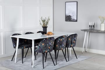 Rektangulär matgrupp Venture Home Svart Vit 6st - Huonekalut - Pöytä & ruokailuryhmä - Ruokailuryhmä
