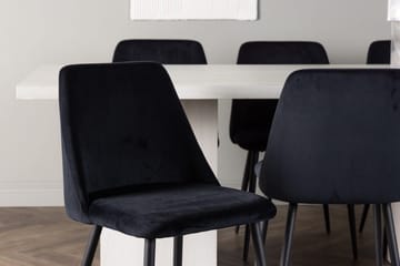 Rektangulär matgrupp Venture Home Svart Vit 6st - Huonekalut - Pöytä & ruokailuryhmä - Ruokailuryhmä